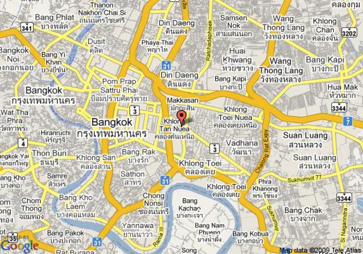 kart av området sukhumvit i bangkok