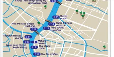Kart over bangkok og elven transport