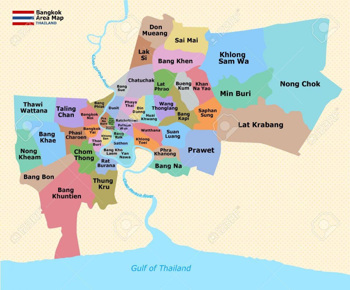 kart over bangkok-distriktet