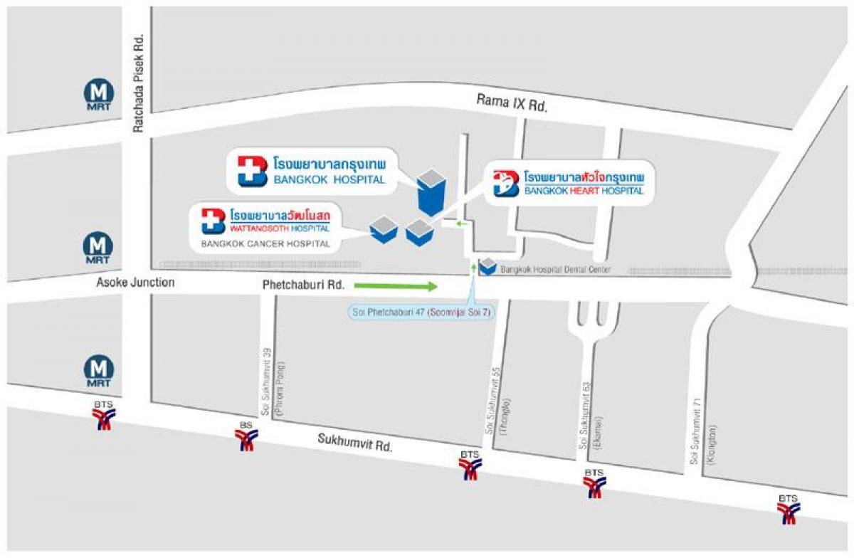 kart over bangkok hospital