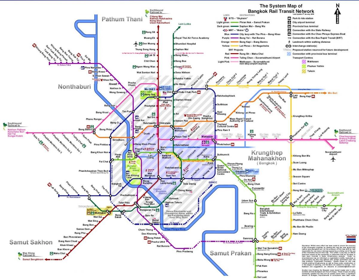 bangkok tog linje kart