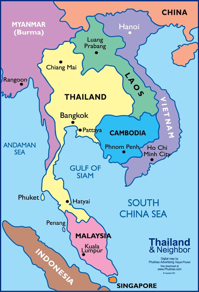 kart over bangkok beliggenhet