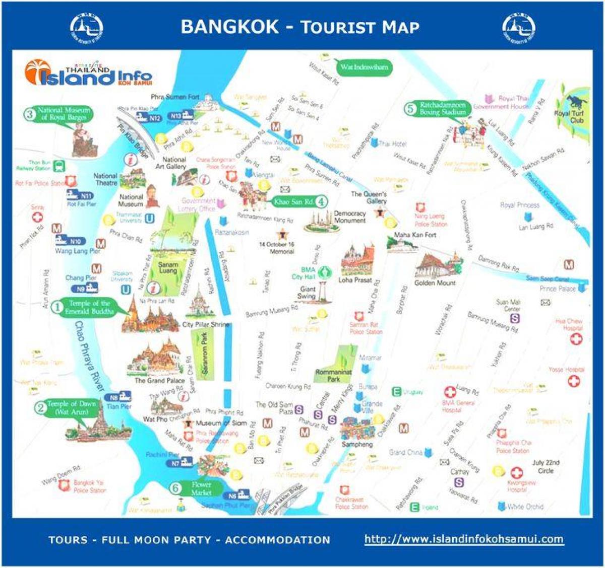 bangkok thailand turist kart