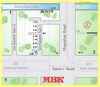 kjøpesenteret mbk shopping mall i bangkok kart