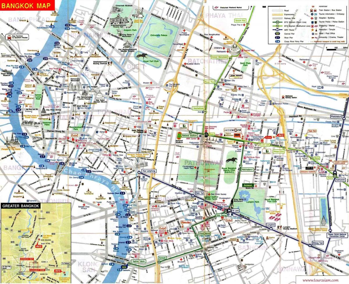 bangkok turist kart engelsk