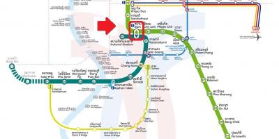 Kart over siam paragon i bangkok